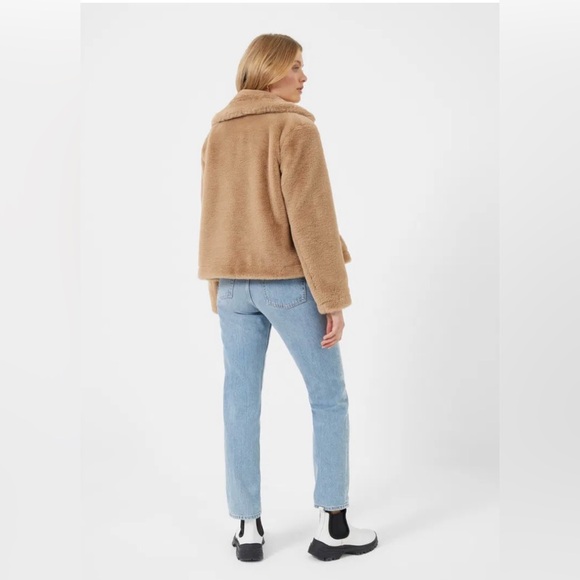 French Connection Camel Teddy Jacket, NWT, Vegan Fur Coat, XS - Picture 8 of 13